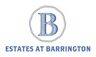 A logo with a circle around the letter B and the words "Estates at Barrington" below it.
